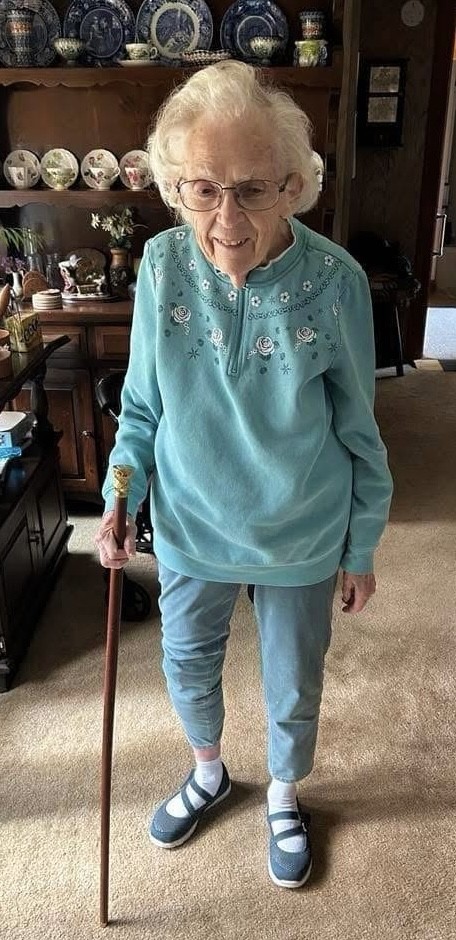 Helen Dwire with Boston Post Cane